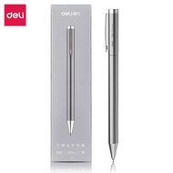 Custom Metal Pen hadiah kawin pen Deli S99 gel pen 0.5mm peluru (perak)(1 pcs/kotak) kotak hadiah pe