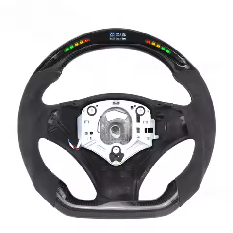 For BMW E90/E92/E91/E93 335i/M3 | LED Suede Sport Steering Wheel Upgrade