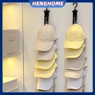 HENGHOME Baseball Cap Storage Organizer With Eight Clips Wall Mounted Cap Holder Closet Storage Orga