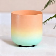 Hye-eun 6inch/7inch/8inch Orange&Green Crystal Singing Chakra Bowl 440hz/432/528hz Meditation Musica