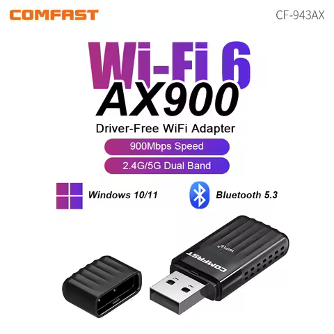 COMFAST Bluetooth 5.3 WiFi 6 Dongle AX900 USB WiFi Adapter Driver Free 2.4GHz&5.8GHz Wireless Receiv
