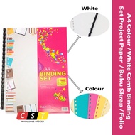 A4 Colour / White Comb Binding Set Project Paper / Buku Skrap / Folio