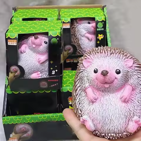 Fun Animals Cartoon Hedgehog Decompression Toys Quick Rebound TPR Squeeze Toys Fidget Toys Kids Fun