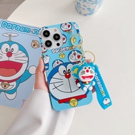 Cartoon Anime Doraemon Phone Case with Short Rope Pendant for Huawei Y9s Y9 Y9Prime 2019 Nova 7i 5T 3i Nova 2 Lite honor 20 Lite