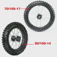 Front 70/100- 17 17 Inch 90/100-14 14 inch Rear Wheel Rim Knobby Tyre For PIT PRO Dirt Pit Bike CR85