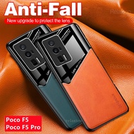 Poco F5 Pro 5G Fashion Couple Mobile Casing For Xiaomi Poco F5 Pro F5Pro Pocophone F5 PocoF5 5G Leather texture Phone Case Car Magnetic holder Protect Shockproof Back Cover