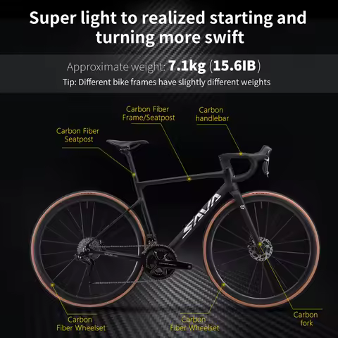 Sava-Dura Ace DI2 9270 Carbon Fiber Road Bike, 7.1kg Ultra Lightweight High-end Bike with Shimano DI