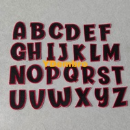 Patch Bordir Huruf Abjad HItam
