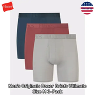 Hanes® Mens Originals Boxer Briefs Ultimate 3 Pack กางเกงชั้นในผู้ชาย บ๊อกเซอร์ บริ๊ฟส์