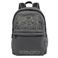 KENZO 5SF300 品牌電繡虎頭尼龍休閒大款後背包.鐵灰