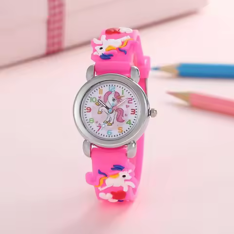 New Swatch Fashion Colorful Cartoon Unicorn Horse Student and Children's Watch Quartz Silicone Watch
