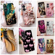 For Motorola Edge 50 Fusion Case Moto G96 Luxury Butterfly Painted Cover Soft Silicone Case For Moto