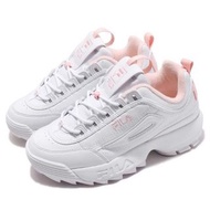 近全新🌸韓國品牌FILA 白色粉紅色鋸齒老爹鞋休閒鞋運動鞋