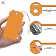 100 Pieces 4 3/4Inch X 2 3/8Inch Plastic Shipping Tags with Wires Blank Labeling Tags Waterproof Han