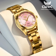 OPK 6002 Quartz Watch for Women Elegant Dial Stainless steel Strap Ladies Hand Clock