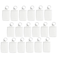 [PIA Store] Selected100Pcs Photo Keychain Rectangle Transparent Blank Acrylic Insert Photo Picture F