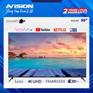 Avision 55 Inch Frameless 4K Smart Digital Led Tv w/ Built-in Netflix,Youtube&Screencast 55UL85C