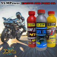 V8 MPOWER FORK AND ENGINE OIL 2T AND 4T 200ML HIGH QUALITY