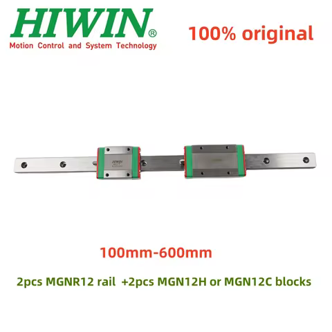 2pcs Original Hiwin rail MGNR12 -L 100mm 200mm 300mm 330mm 350mm 400mm 500mm 600mm + 2pcs MGN12H or 