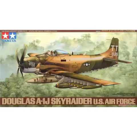 Tamiya 61073 1/48 Scale Model Aircraft Kit U.S.Air Force Douglas A-1J Skyraider