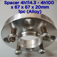 Spacer 4h114.3 - 4h100 x 67 x 67 x 20mm(Alloy) 2pcs