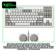 8BitDo Retro Mechanical Keyboard Bluetooth/2.4G/USB-C Hot Swappable Gaming Keyboard with 87 Keys Dua