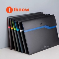 I know Fizz 6 Pcs Color Double-layer Document Bag 6 Colors Waterproof A4 File Folder Document Bag Cl