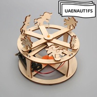 UAENAUT1FS Wooden Carousel Model, Physics Demonstration Hands-On Assembly Rotating Carousel Model,  