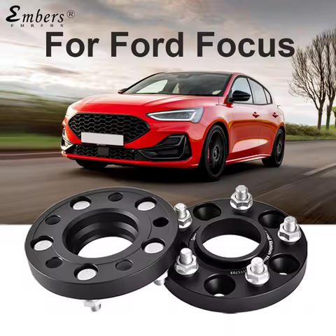 Embers For Ford Focus PCD 5x108 CB 63.4mm M12x1.5 Wheel Spacers Black Forged Aluminum Hub Adapter 1 
