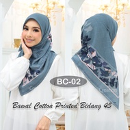 [Fareha Sale] | Fareha Tudung Bawal Anti Kedut Cotton Premium Printed Scarf | Bawal Fareha Cotton Pr