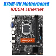 B75M- Motherboard LGA1155 2XDDR3 Slot Support Up to 16G Gigabit Ethernet M.2 NVME VGA HD Motherboard Durable Easy Install