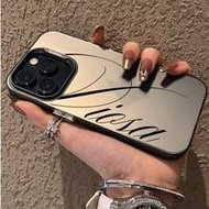 1pc Letter Line Pattern Phone Case, Anti-Drop Full Coverage TPU Hard Shell, Compatible With IPhone 1