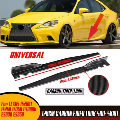 Carbon Car Side Skirts Winglet Extensions Rocker Panel Splitters Lips For LEXUS IS200T IS250 IS350 E