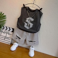 Boy Suit 2026 New Style Boy Cool Handsome Fashionable Summer Clothes Boy Baby Vest Children Waistcoa
