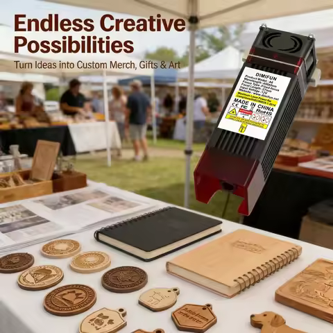 DIMIFUN A6 6W 450±nm Diode Optical Blue Light CNC Laser Head Tool Module Kit suitable for wood stain