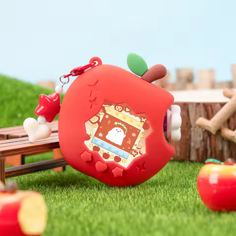 Red Pink Green Apple Cute Decorative Cover Knob Cover with Panel Paper For Tamagotchi Paradise Silic