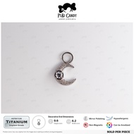 FiBiCandy CHRM013 Lunarex Charm ASTM F136 Titanium Earring Moon