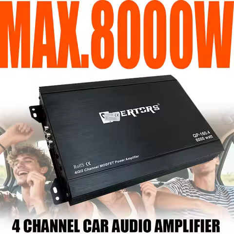 4 Channel 8000W Class AB Car Audio Upgrade Power Amplifier 12V Power Stereo Amplifie Car Audio Speak