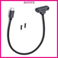 Aur Highly Speed USB C Data Cable Male to Female with Panel Mount Screw Extension cord USB C Connect
