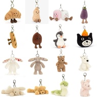 [I Love Paris] British Jellycat Fluffy Horn Charm Croissant Coffee Bean Baguette Penguin Marshmallow