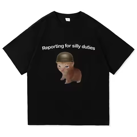 Y2k Funny Cat Meme T Shirt I Do Not Think Therefore I Do Not Am Men/women Clothing Harajuku High Qua