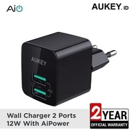 Aukey Charger Iphone Samsung 2 Ports 12W with AiPower ORIGINAL VERY