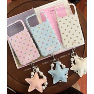 Korean Color Polka Dot Star Pearl Chain Suitable for iPhone 17 16 15 14 Pro Max i15 i16 17Pro Phone 