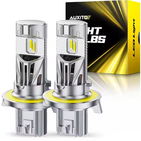 AUXITO 2Pcs 25000LM H13 9008 LED Turbo Bulbs Headlamps H4 9007 HB5 LED High Low Beam 6500K White 80W