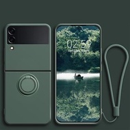 For Samsung Z Flip 4 Case Ring Holder Magnetic Z Flip 3 Liquid Silicone Phone Cases for Samsung Galaxy  Z Flip 4 Z