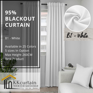 B1 - Ready-Made 95% Blackout Curtain WHITE Langsir Siap Jahit. LANGSIR KAIN TEBAL! ( FREE HOOK/RING 