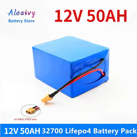 Aleaivy 32700 Lifepo4 Battery Pack 4S3P 12.8V 50Ah with 4S 40A Balanced BMS for Electric Boat and Un