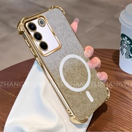 【 Shockproof 】Case For Vivo V29E 5F Phone Case 2025 Flash Paper New Magnetic softCase SZ13