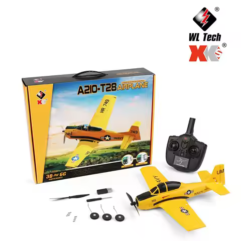 WL Tech XK A210 Remote Control Glider Four Channel Stunt T28 Fighter Electric Fixed Wing Airplane Ho