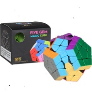 Genuine MEGAMINX 3x3 Borderless Brick Variant Rubik's Cube - 12-Sided Smooth Rotating Rubik's Cube a